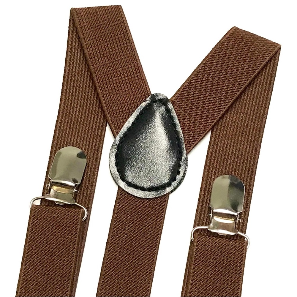 Brown Elastic Suspenders